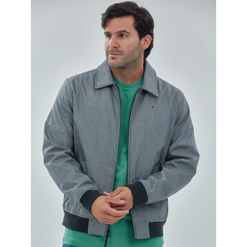 TOMMY HILFIGER - Chaqueta gris soft shell laydown Tommy Hilfiger