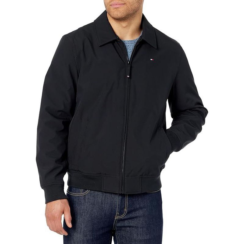 TOMMY HILFIGER - Chaqueta negra soft shell laydown Tommy Hilfiger