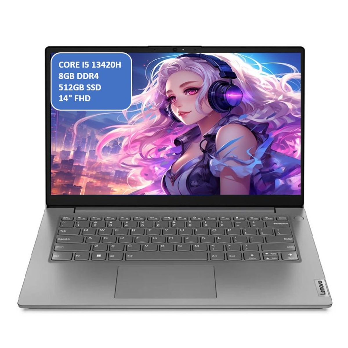 LENOVO - PORTATIL LENOVO - CORE I5 13420H - 8GB RAM - 512GB SSD - 14 FHD MOD: V14 G4 IRU - COMPUTADOR