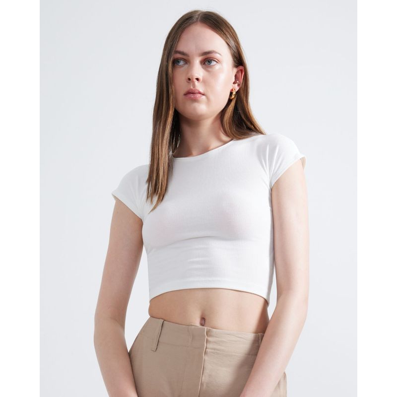 SEVEN SEVEN - Crop Top Para Mujer Manga Corta Color Crudo Marca Seven Seven #28095876