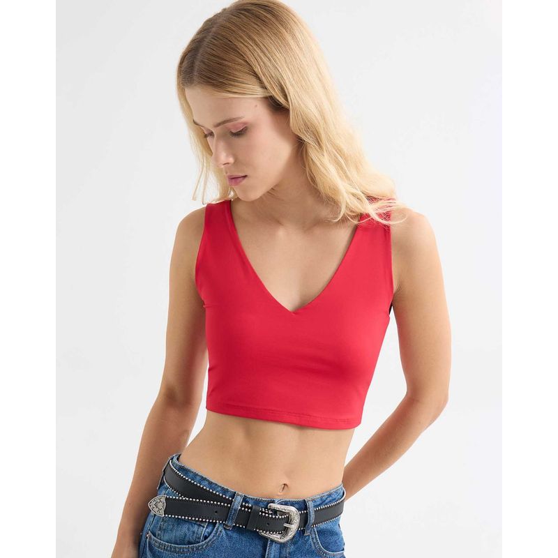 SEVEN SEVEN - Camiseta Para Mujer Manga Sisa Color Rojo Marca Seven Seven #28096049