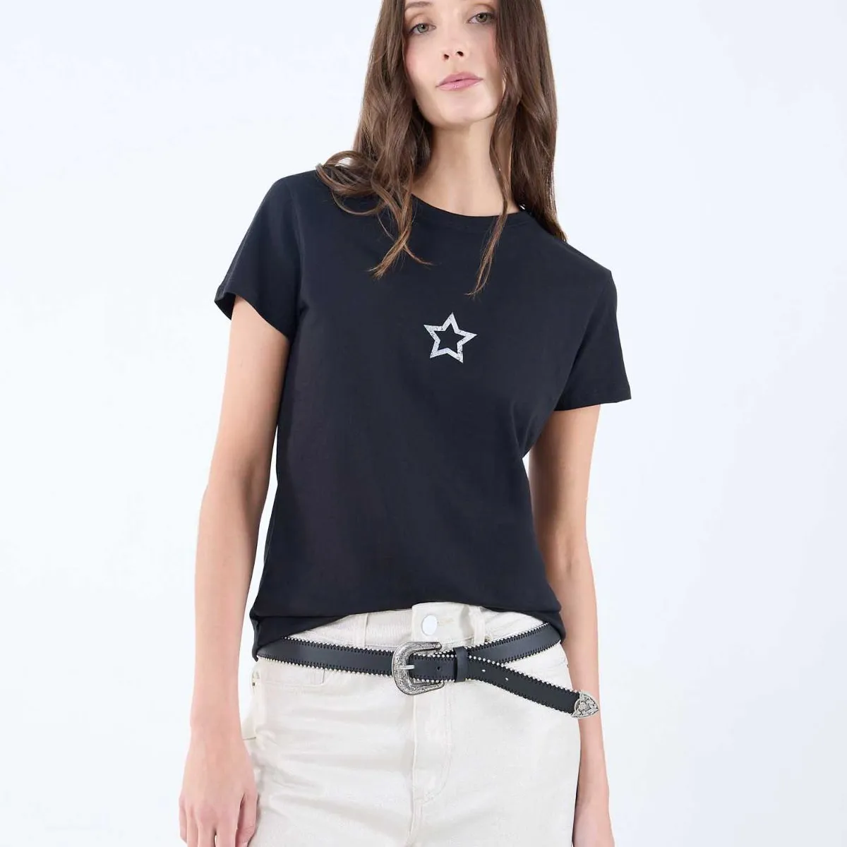 SEVEN SEVEN - Camiseta Para Mujer Manga Corta Color Negro Marca Seven Seven #28096087