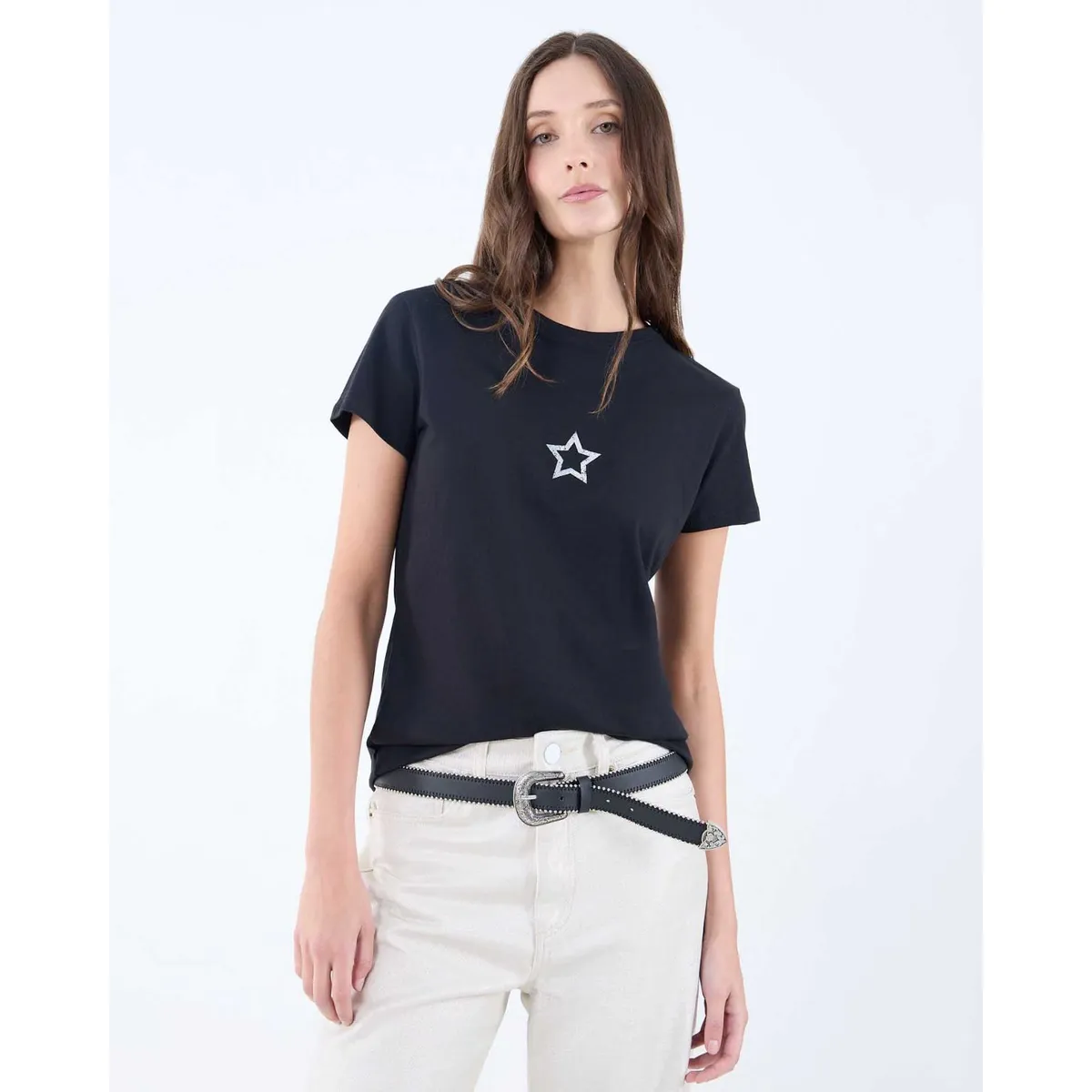 SEVEN SEVEN - Camiseta Para Mujer Manga Corta Color Negro Marca Seven Seven #28096087