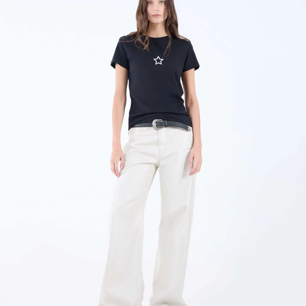 SEVEN SEVEN - Camiseta Para Mujer Manga Corta Color Negro Marca Seven Seven #28096087