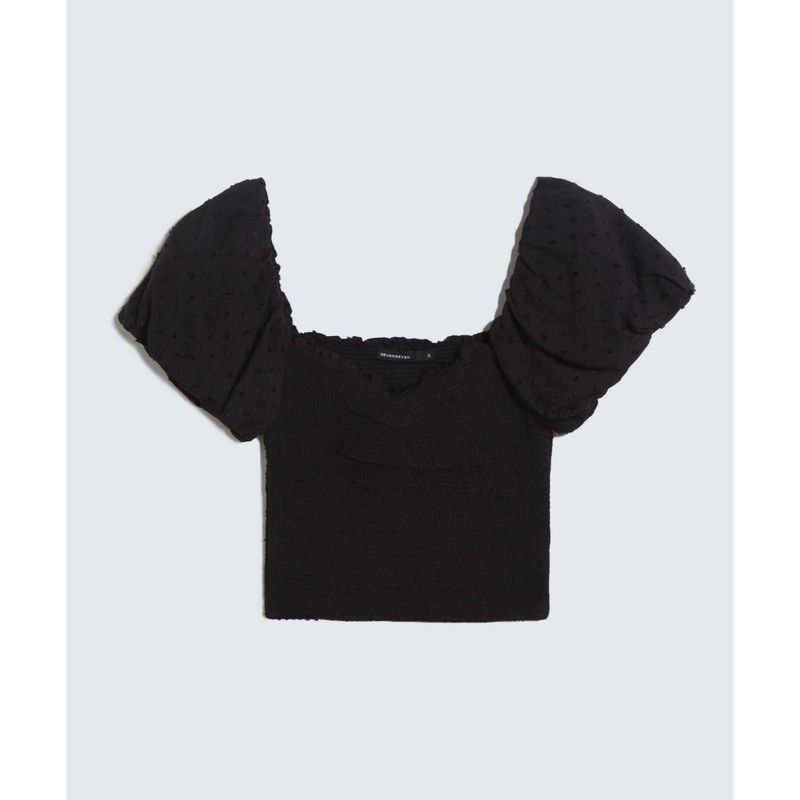 SEVEN SEVEN - Blusa Para Mujer Manga Corta Color Negro Marca Seven Seven #28124004