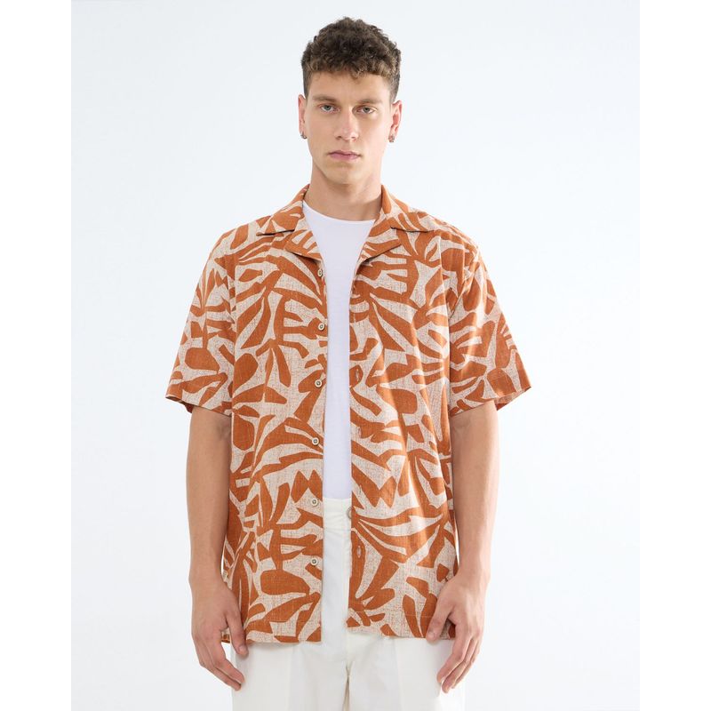 SEVEN SEVEN - Camisa Para Hombre Manga Corta  Color Naranja Marca Seven Seven #45012073