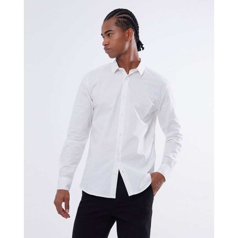 SEVEN SEVEN - Camisa Para Hombre Manga Larga  Color Crema Marca Seven Seven #45012062