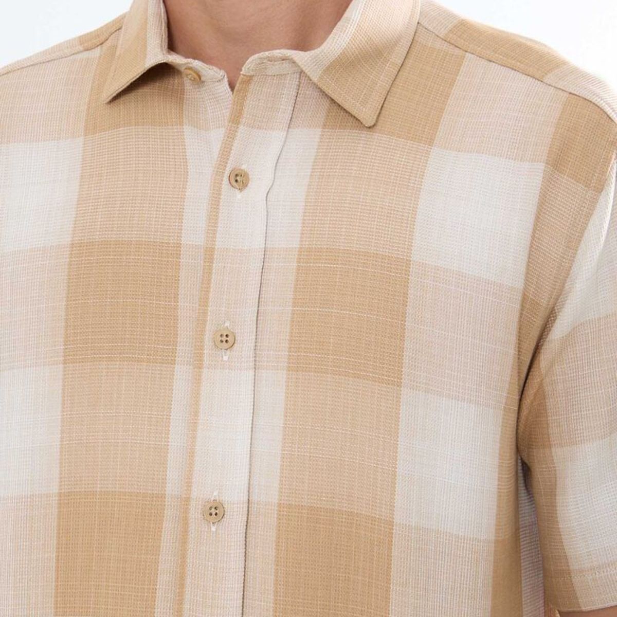 SEVEN SEVEN - Camisa A Cuadros  Para Hombre Café Seven Seven