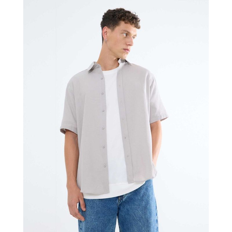 SEVEN SEVEN - Camisa Para Hombre Manga Corta  Color Gris Claro Marca Seven Seven #45012061