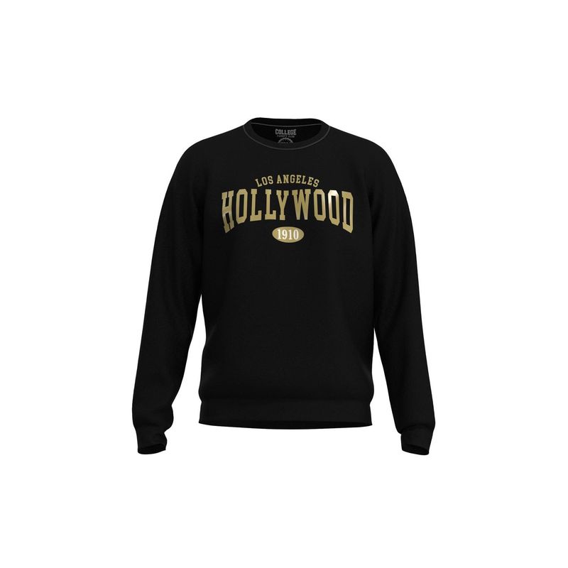 KOAJ - KOAJ Buzo cuello redondo unicolor con diseÃ±o college de Hol HOMBRE
