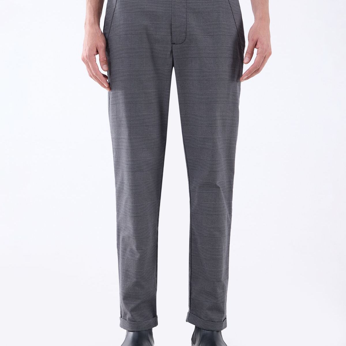 SEVEN SEVEN - Pantalón De Cuadros  Para Hombre Negro Seven Seven