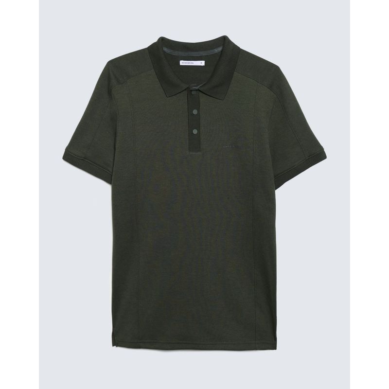 SEVEN SEVEN - Polo Para Hombre Cuello Tejido  Color Verde Oscuro Marca Seven Seven #45110842