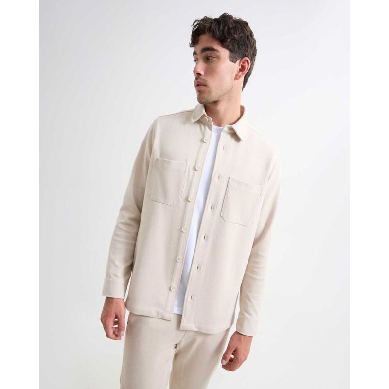 SEVEN SEVEN - Camisa Para Hombre Manga Larga  Color Beige Marca Seven Seven #45012089