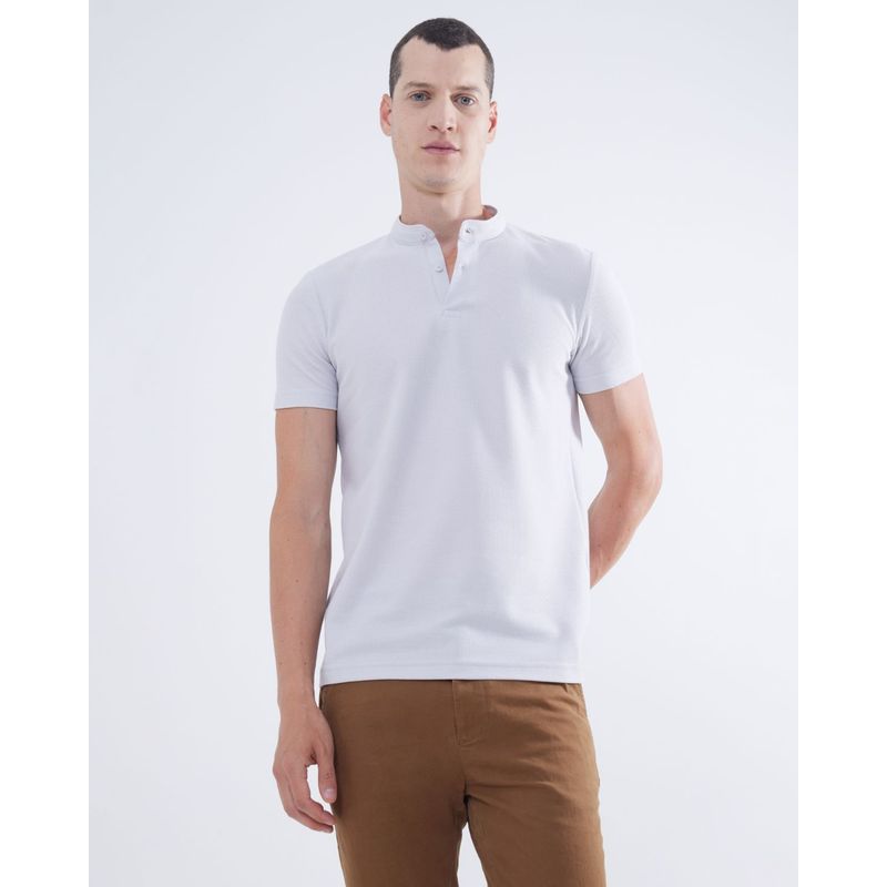 SEVEN SEVEN - Polo Para Hombre Cuello Mao  Color Gris  Marca Seven Seven #45110835