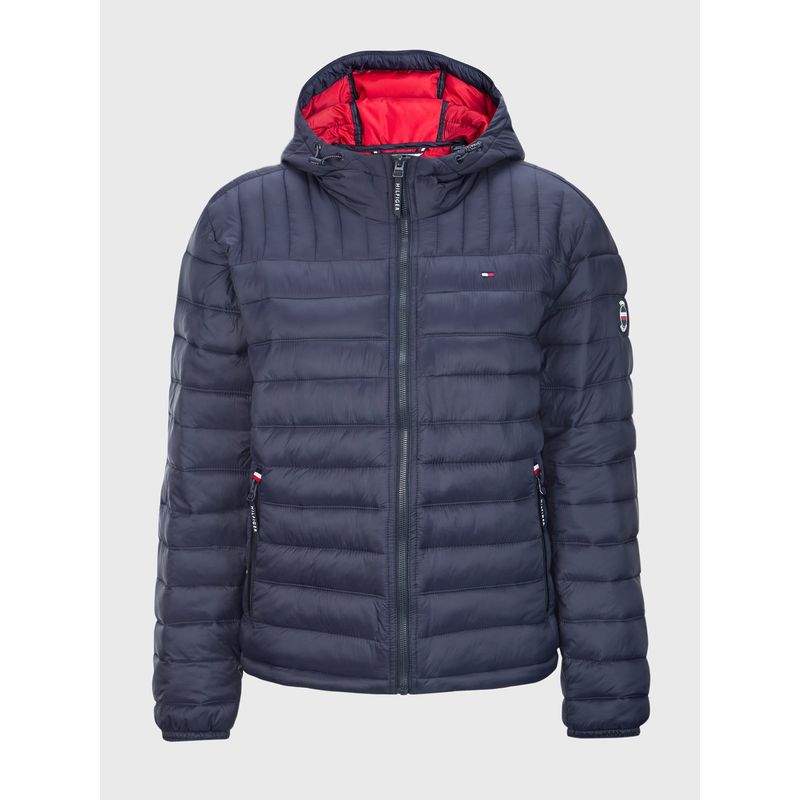 TOMMY HILFIGER - Chaqueta azul acolchada con logo Tommy Hilfiger