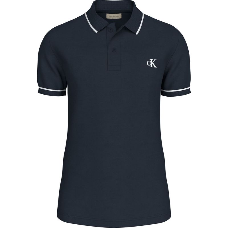 CALVIN KLEIN - Polo Azul Oscuro Slim con ribete en contraste Calvin Klein