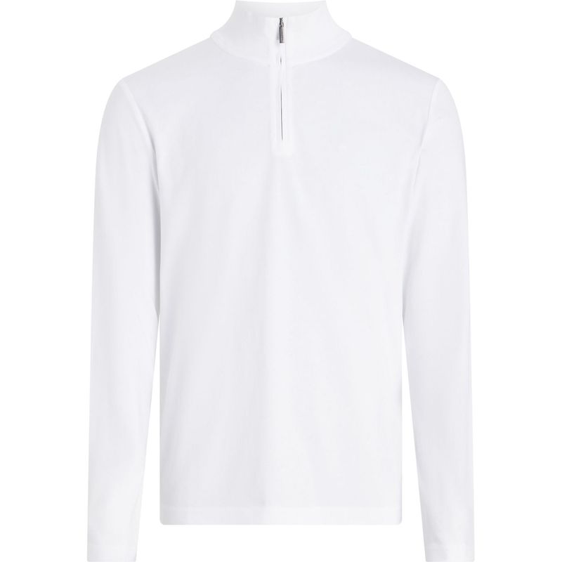 CALVIN KLEIN - Camiseta Blanca Con Cuello Alto Y Media Cremallera Calvin Klein