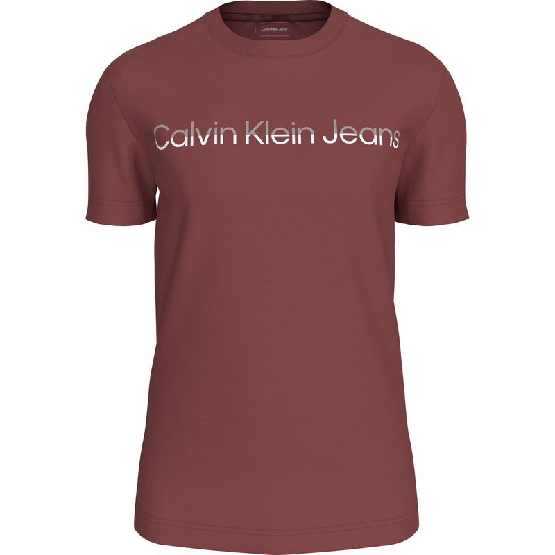 CALVIN KLEIN - Camiseta roja con logo institutional bicolor Calvin Klein