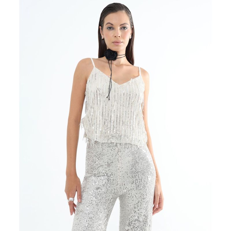 SEVEN SEVEN - Camiseta Para Mujer Manga Sisa Color Plata Marca Seven Seven #28096021