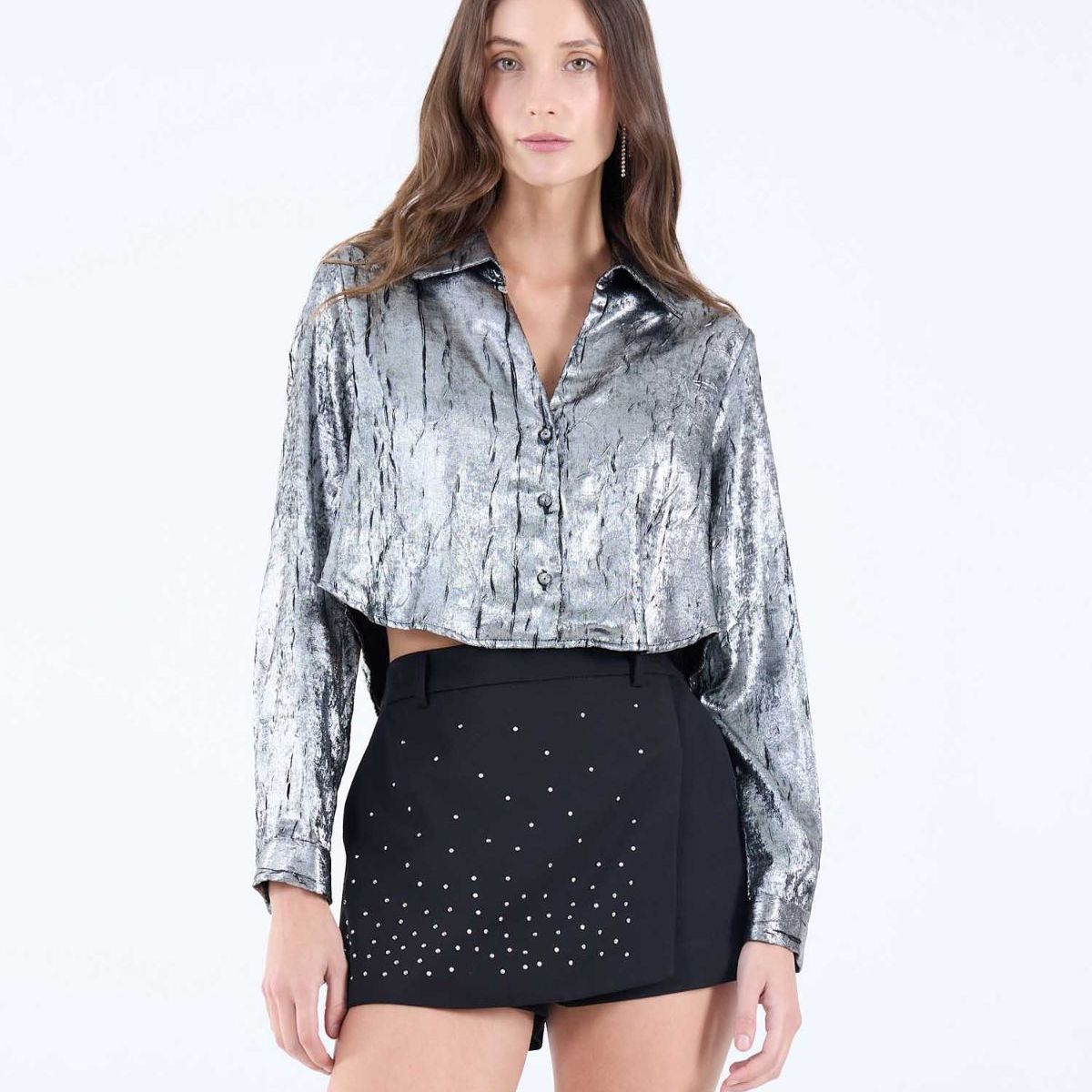 SEVEN SEVEN - Blusa Para Mujer Manga Larga Color Plata Marca Seven Seven #28123974