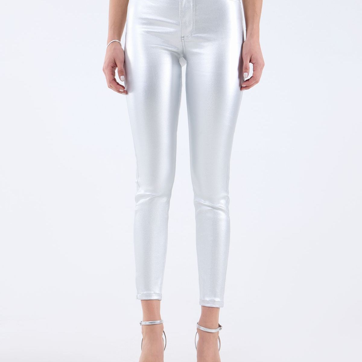 SEVEN SEVEN - Jeans Skinny Metalizado  Para Mujer Plata Seven Seven
