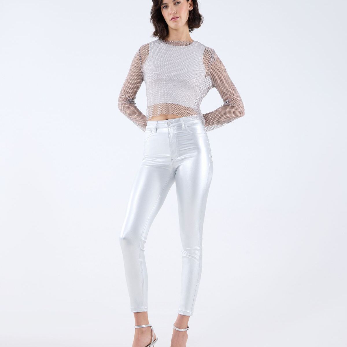 SEVEN SEVEN - Jeans Skinny Metalizado  Para Mujer Plata Seven Seven