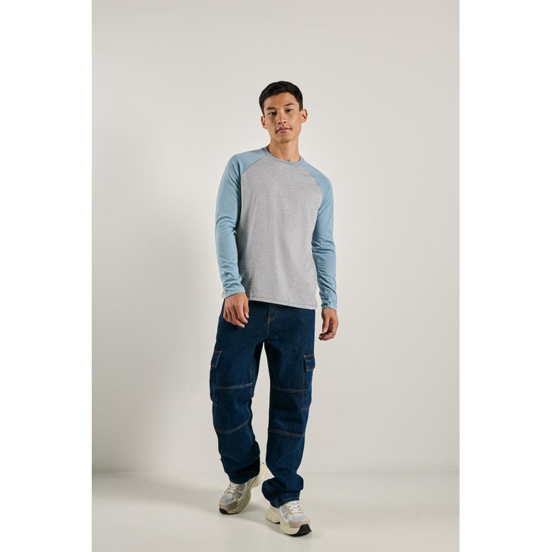 KOAJ - KOAJ Camiseta manga ranglan para hombre unicolor, manga larga. HOMBRE