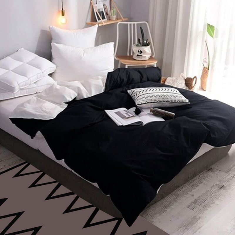 PLUMA HOME - DUVET Negro y Blanco  - Funda de Plumón - Doble.