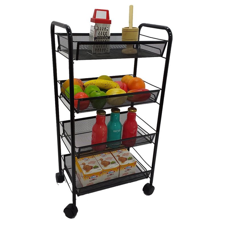 GENERICO - Carro Multiple 4 Canastas En Angeon negro
