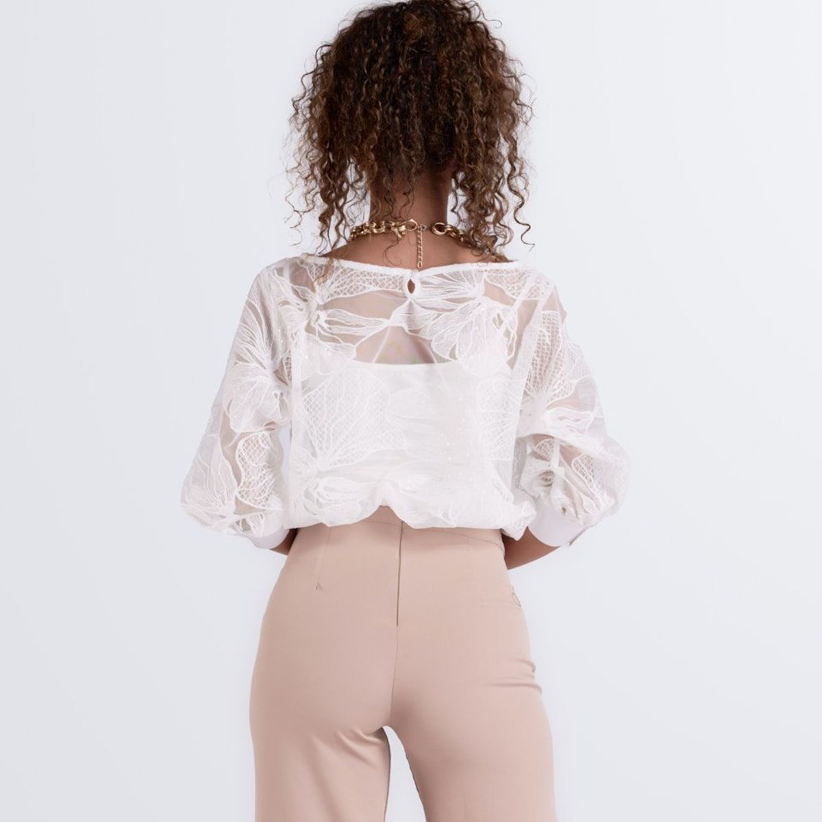 DEREK - Blusa Para Mujer Bordada Unicolor Derek