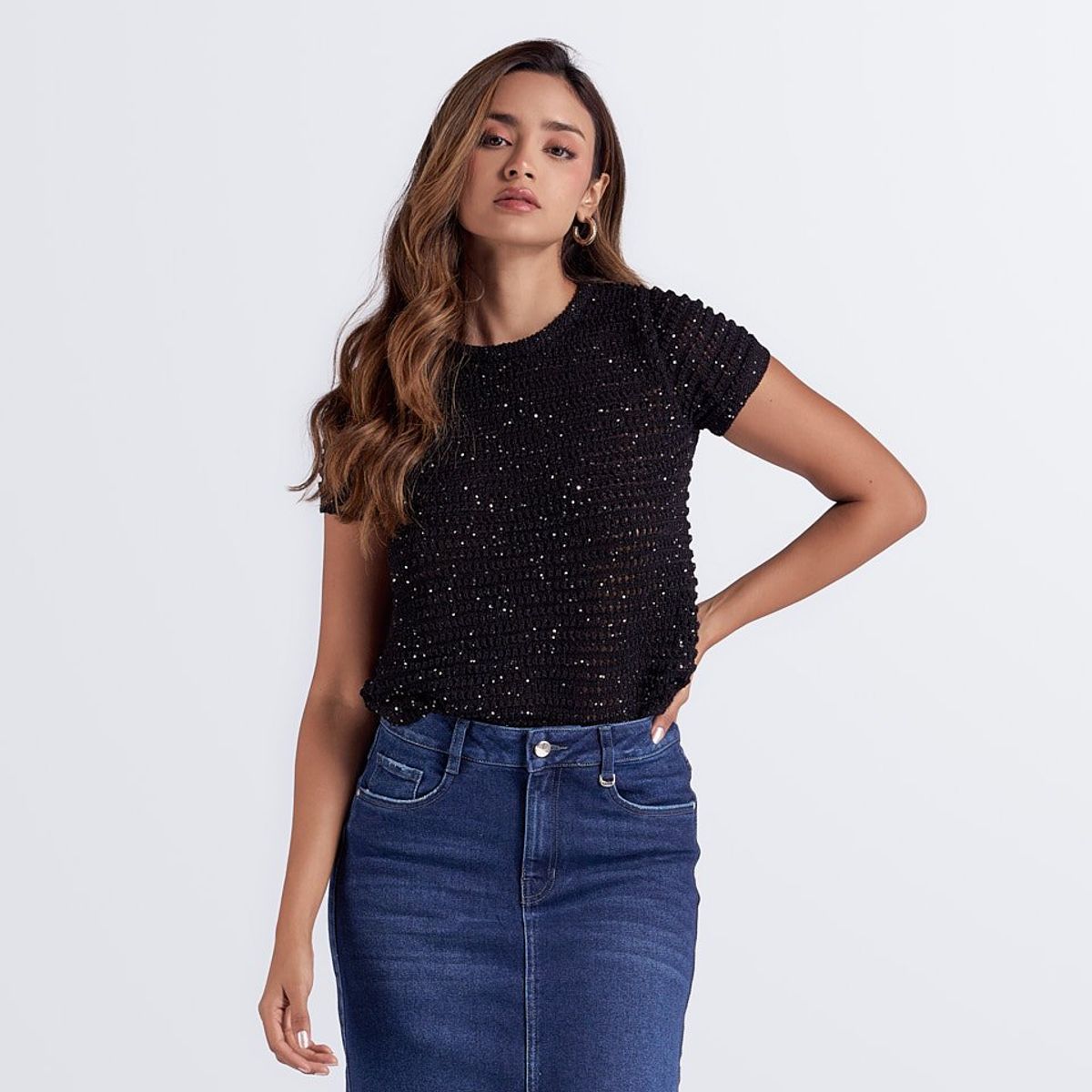 DEREK - Blusa Cuello Redondo Unicolor Derek