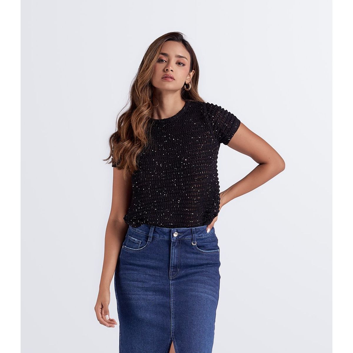 DEREK - Blusa Cuello Redondo Unicolor Derek