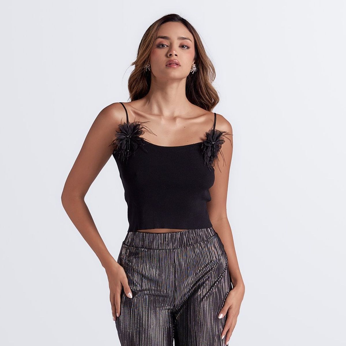 DEREK - Blusa Unicolor De Tiras Derek