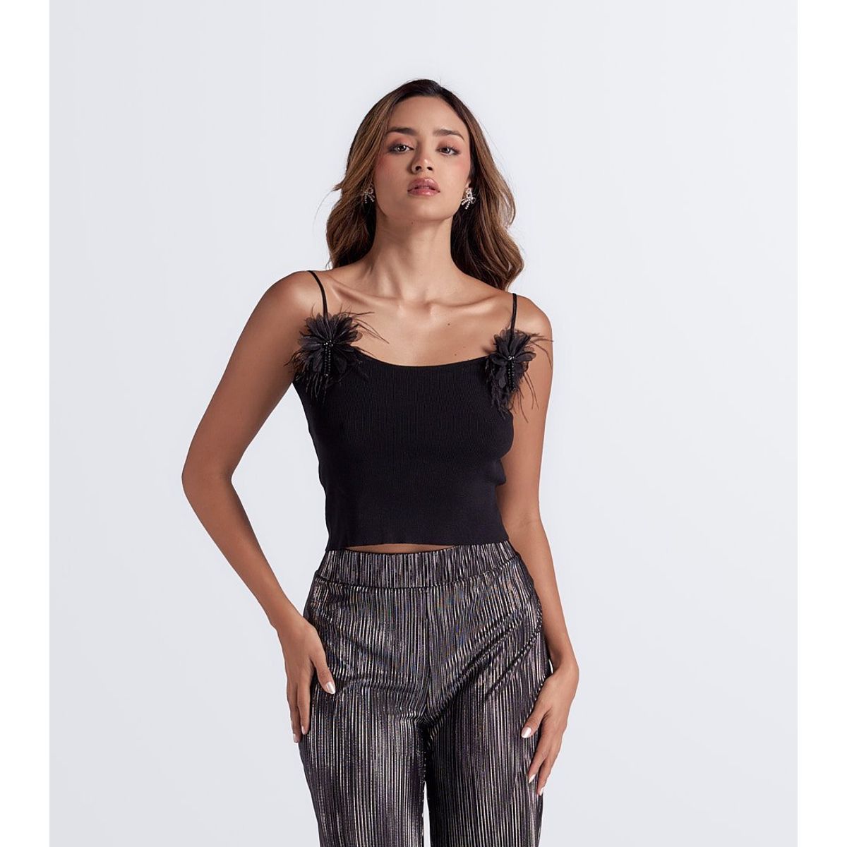 DEREK - Blusa Unicolor De Tiras Derek