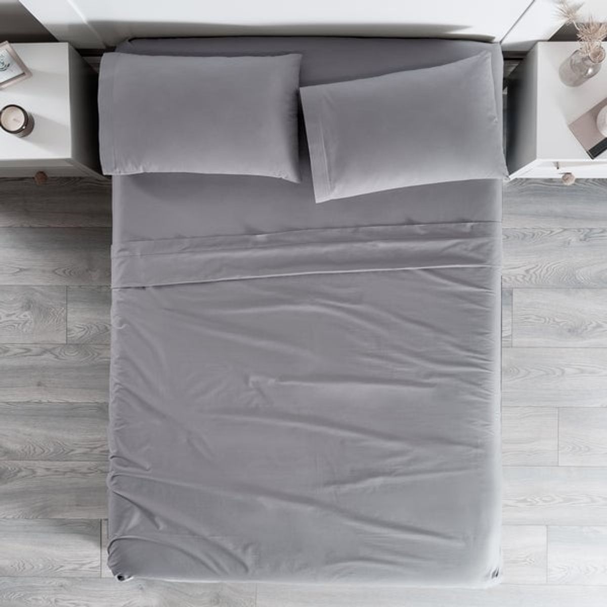 VIANNEY - Sábanas Cabos Gris Neutral King Size Vianney