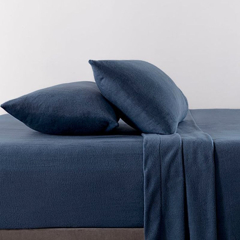 VIANNEY - Sábanas Polar Azul Queen Size Vianney