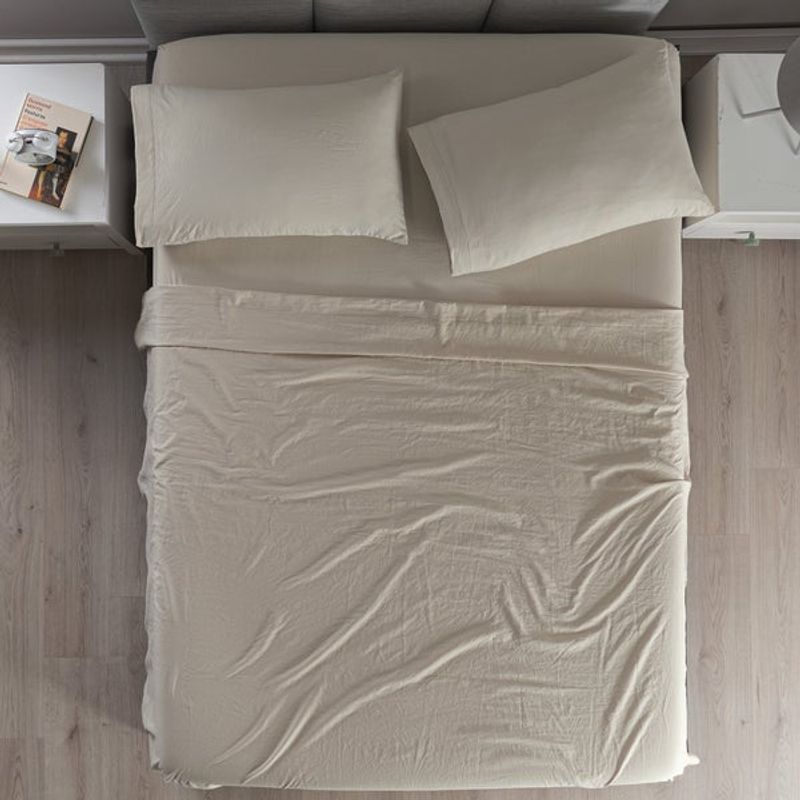 VIANNEY - Sábanas Viasoft Washed Greige King Size Vianney