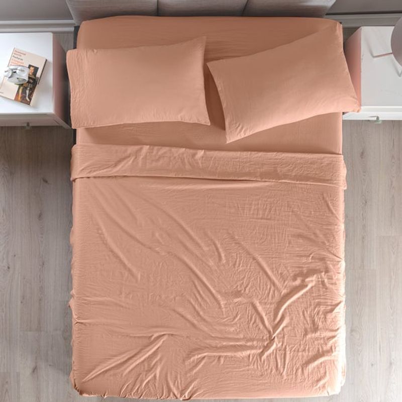 VIANNEY - Sábanas Viasoft Washed Rose King Size Vianney