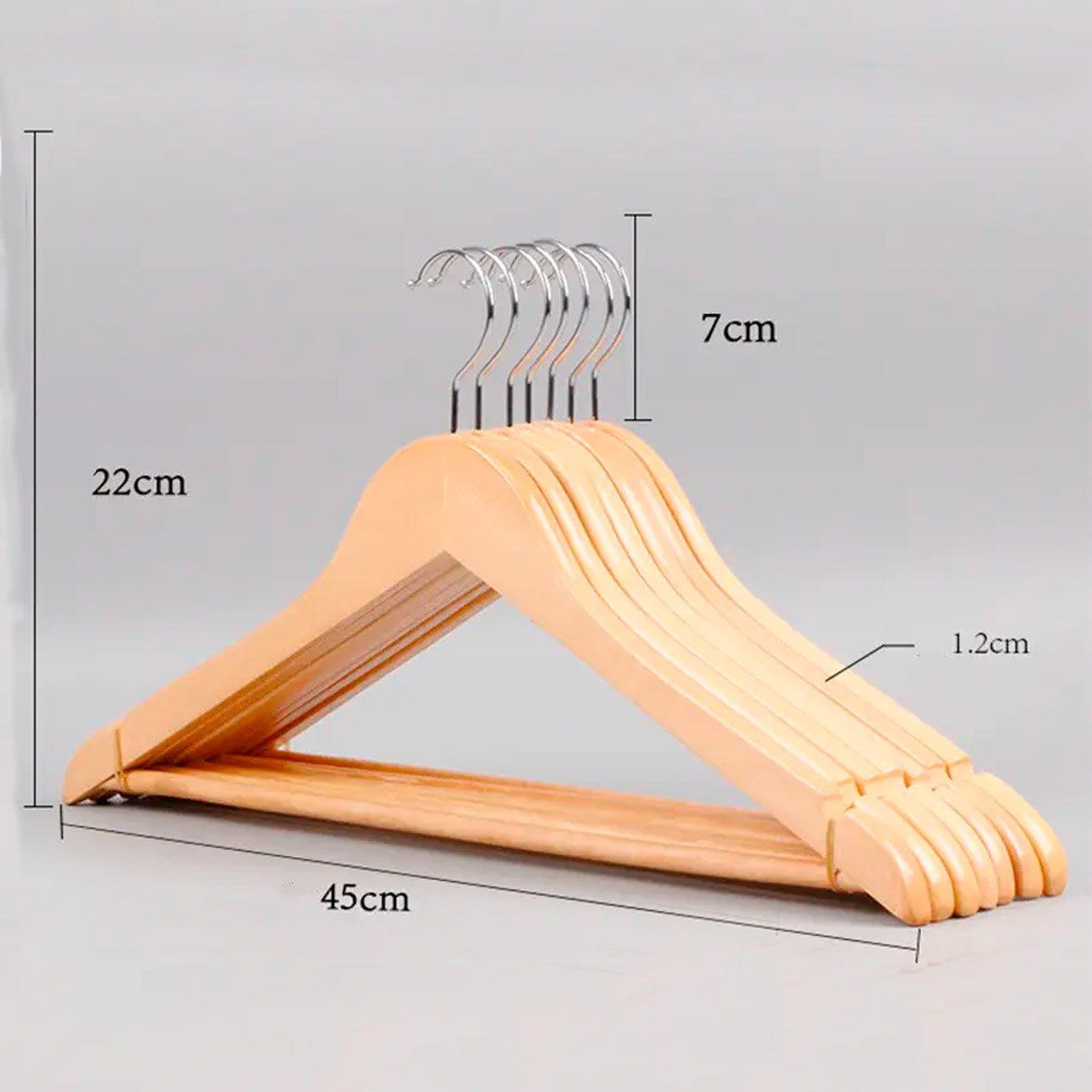 GENERICO - Combo Gancho De Madera Para Ropa X 12 Und