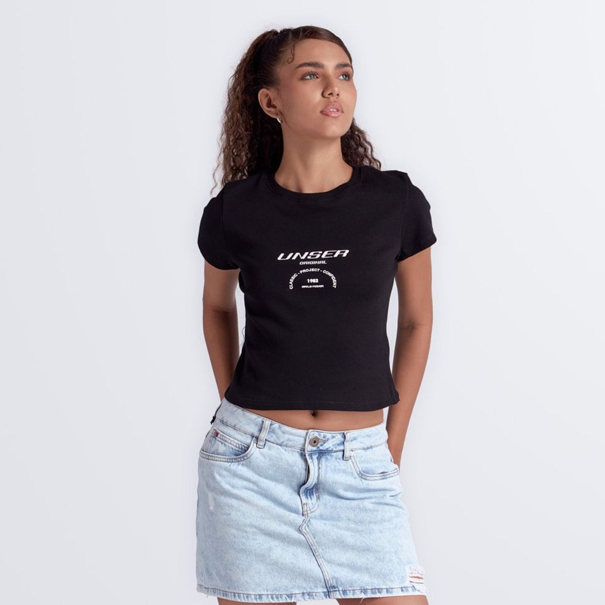 UNSER - Camiseta Cuello Redondo Manga Corta Con Estampado Unser