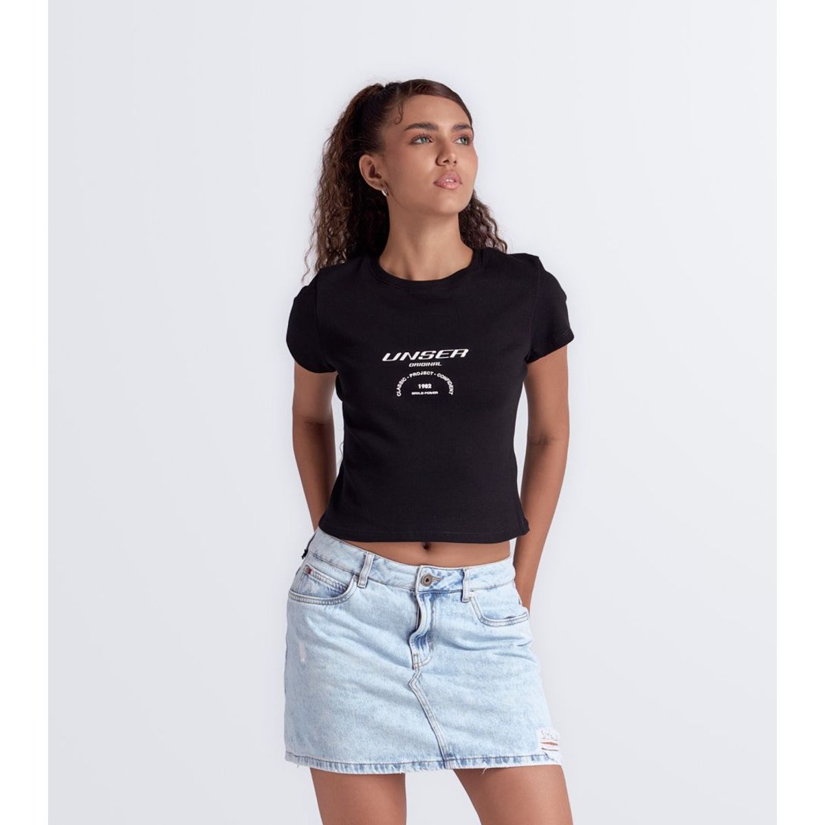 UNSER - Camiseta Cuello Redondo Manga Corta Con Estampado Unser
