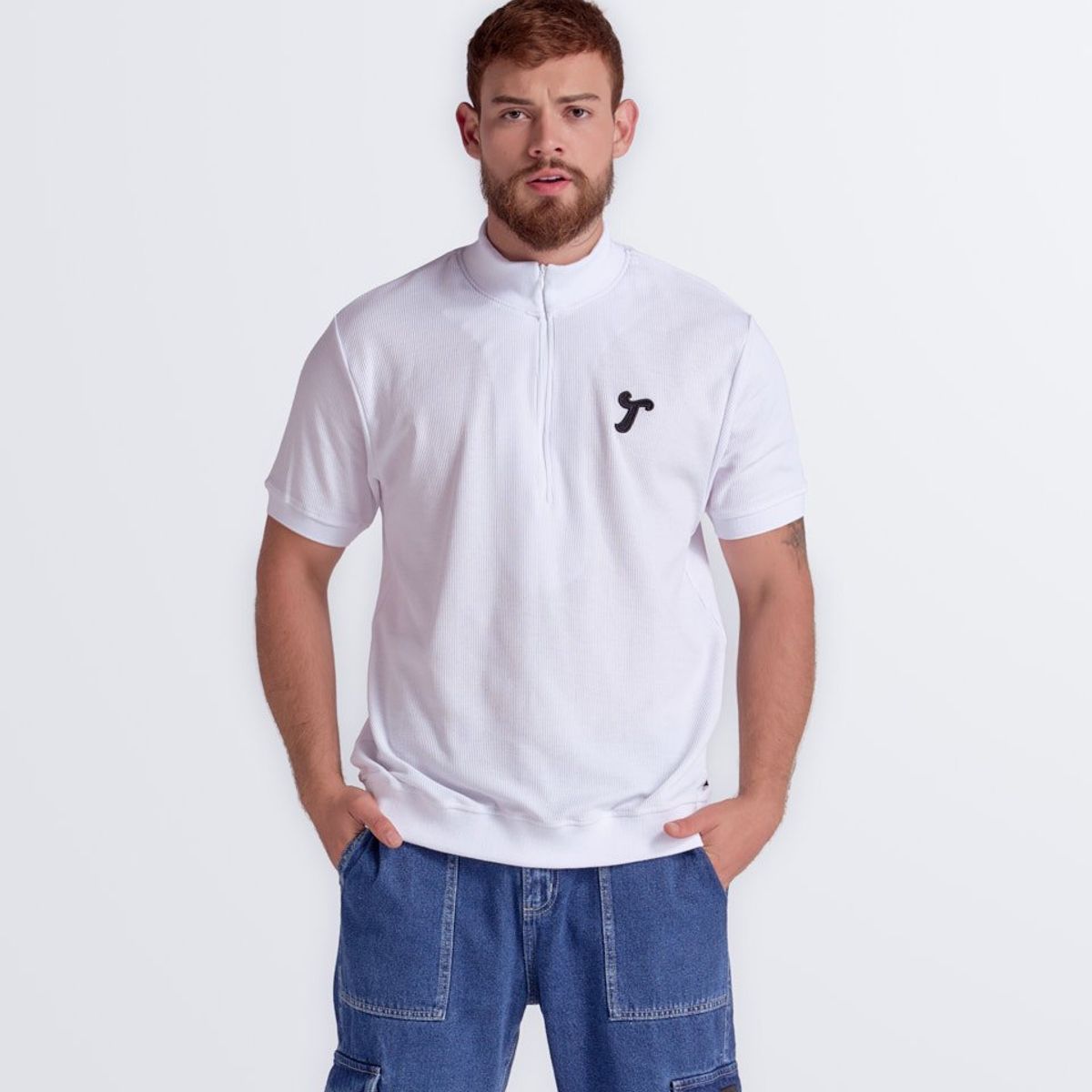 TYPER - Polo Con Cierre Estampado Typer