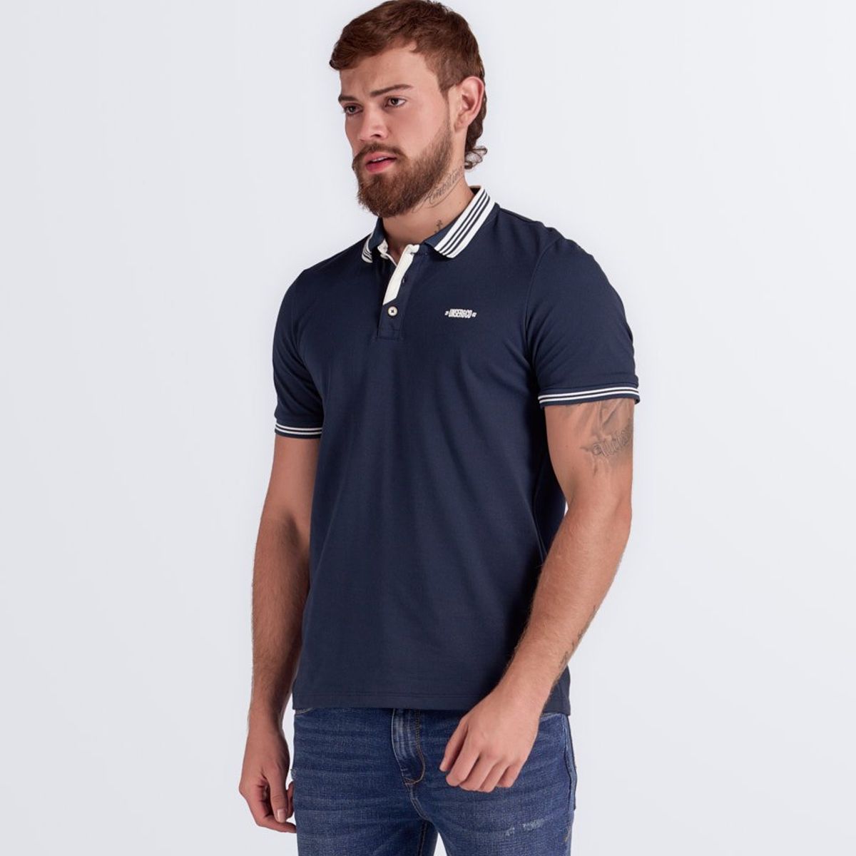 UNSER - Polo Con Corte En Martingala Y Cuello Tejido Unser
