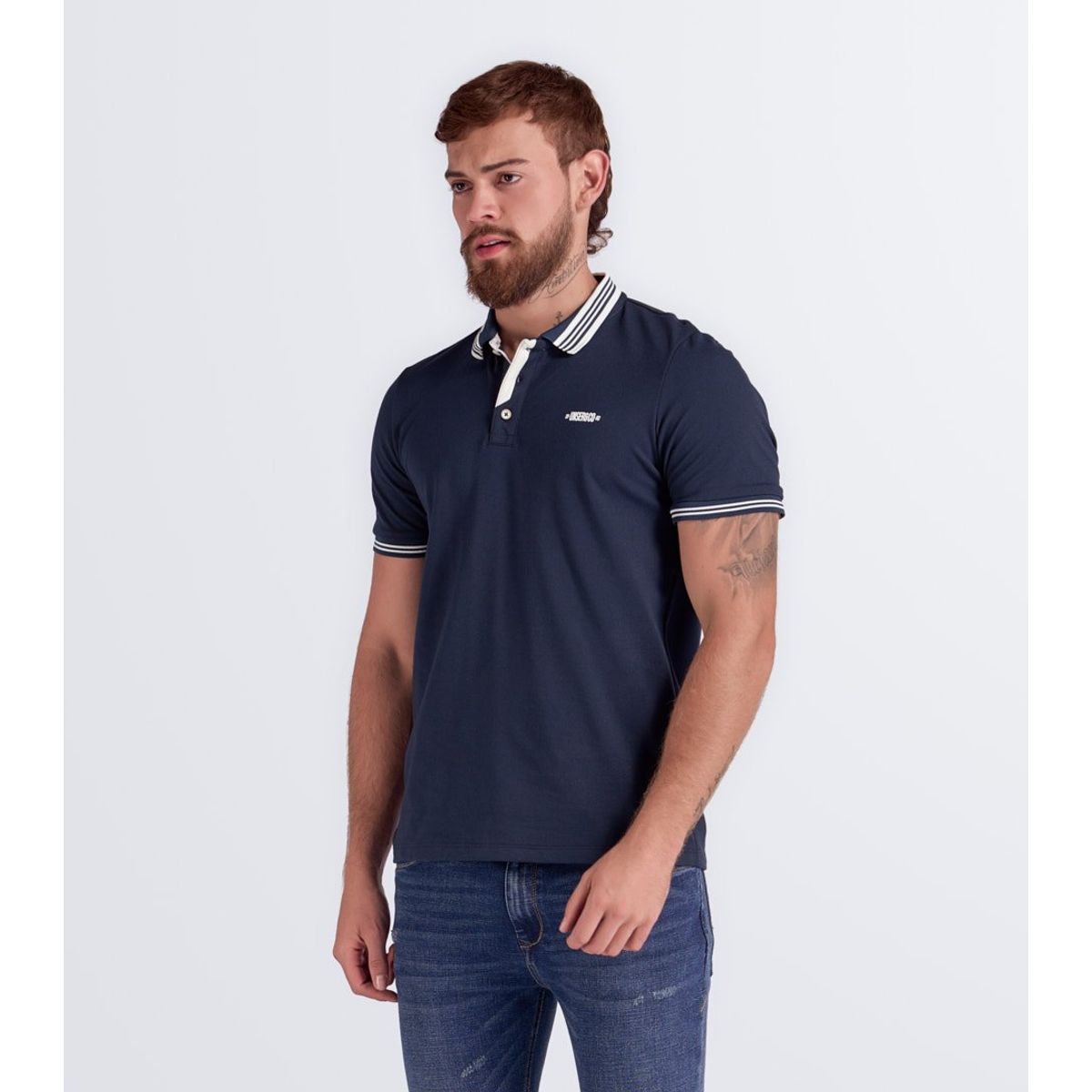 UNSER - Polo Con Corte En Martingala Y Cuello Tejido Unser