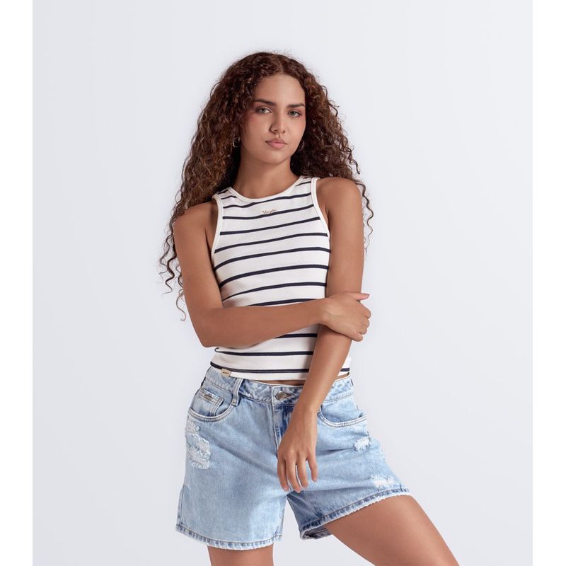 UNSER - Blusa Combinada Manga Sisa Con Bordado Unser