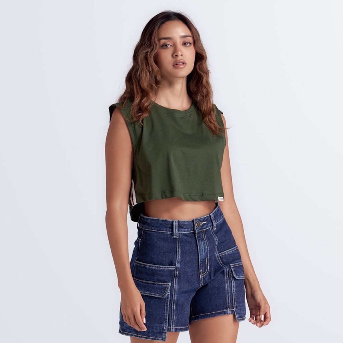 TYPER - Blusa  Manga Sisa Con Sesgos Typer