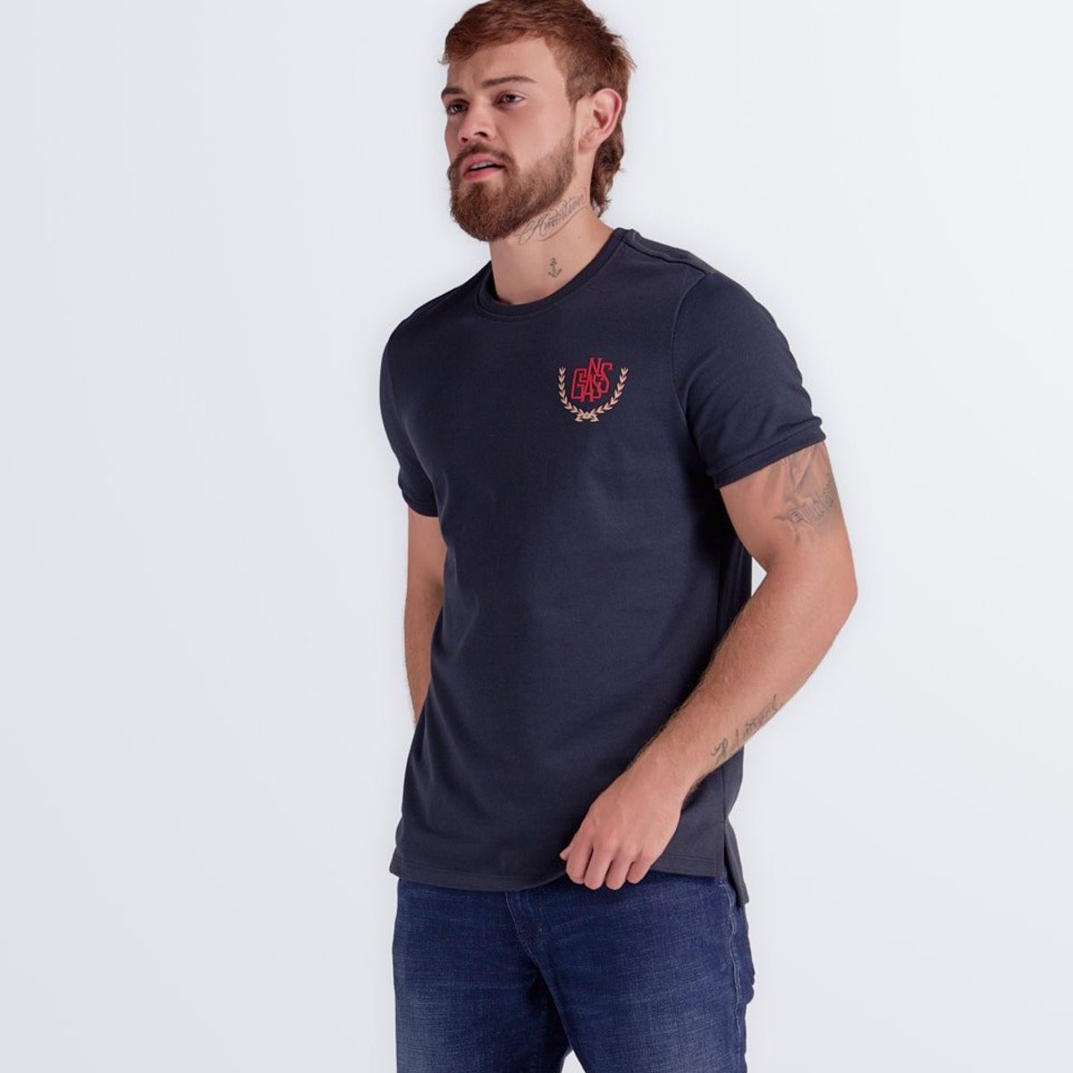 GAS EVOLUTION JEANS - Camiseta Slim Fit Estampada Masculina Gas
