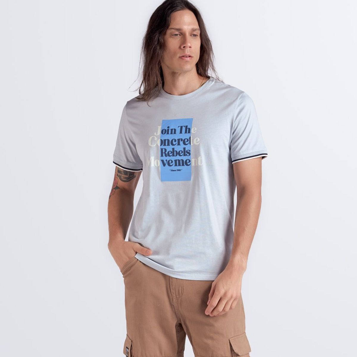 UNSER - Camiseta Unicolor Estampada Unser