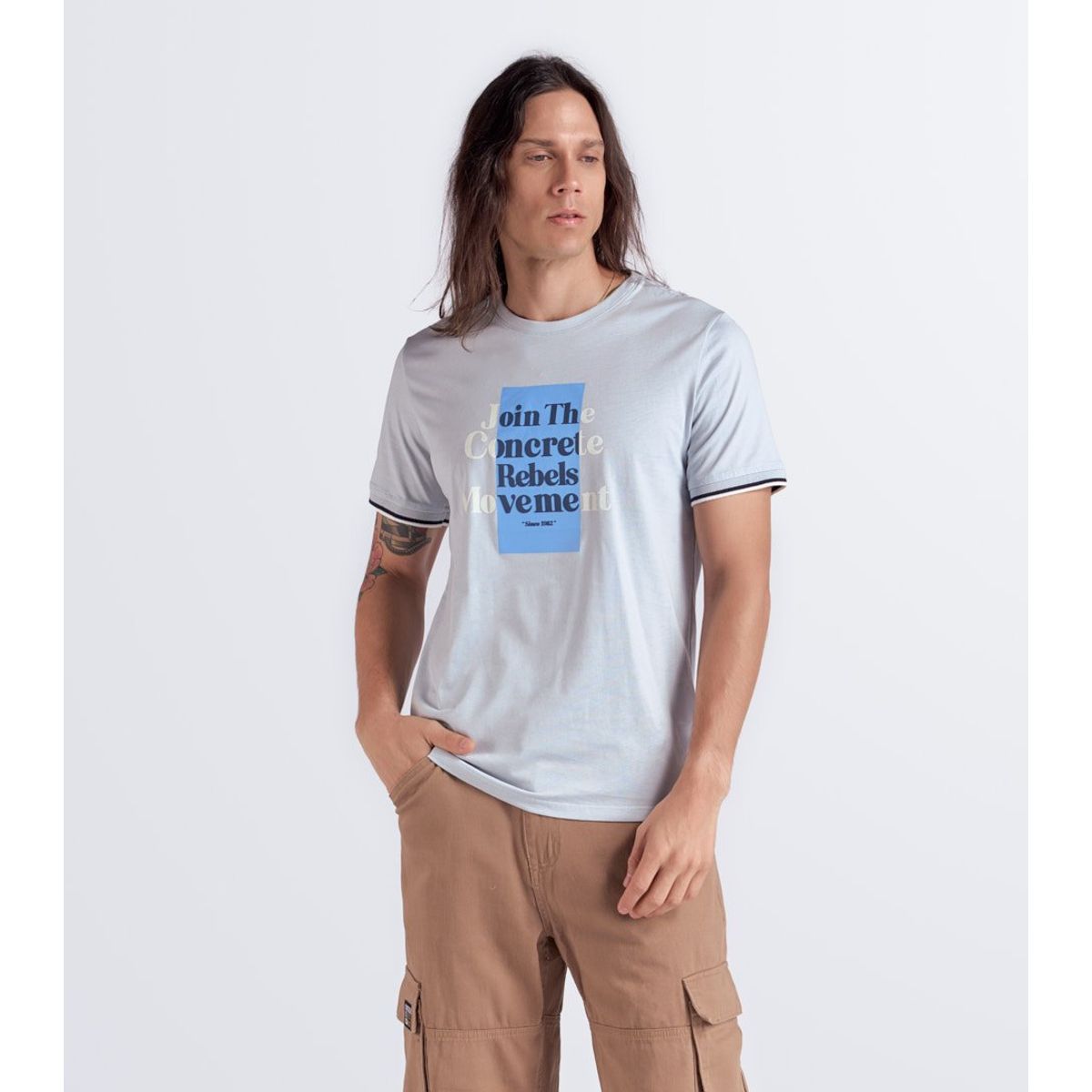 UNSER - Camiseta Unicolor Estampada Unser