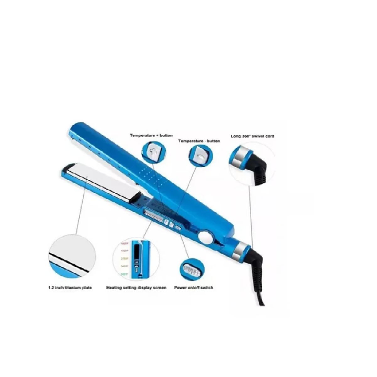 GENERICO - Combo Plancha De Cabello Nano Titanium